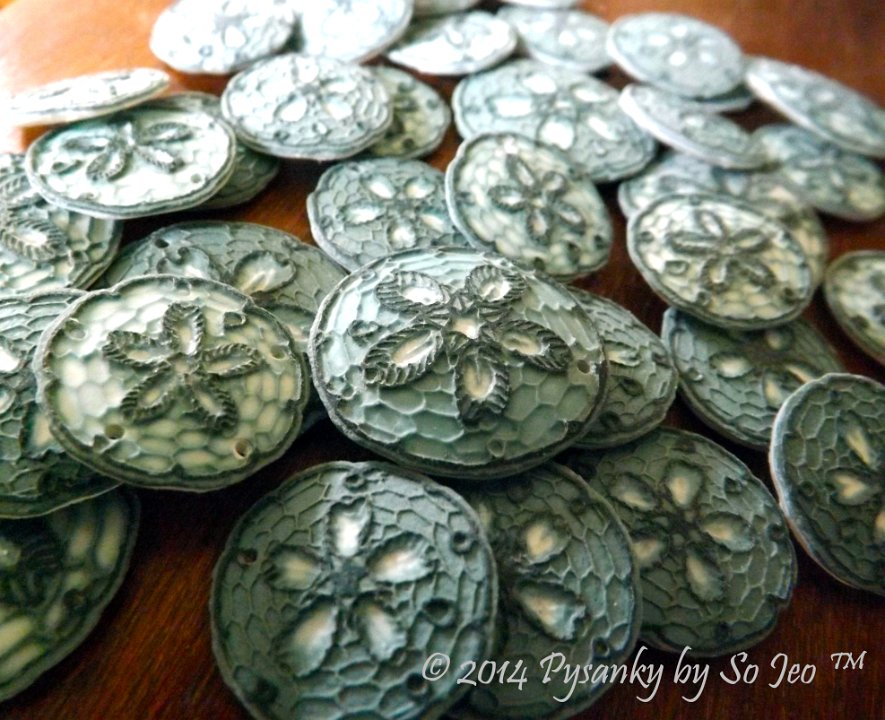 Sand Dollars Etched Emu Egg Pysanky Jewelry by So Jeo